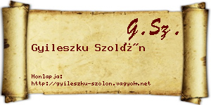 Gyileszku Szolón névjegykártya